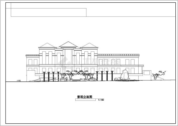 某三角绿地景观设计CAD完整详图-图一