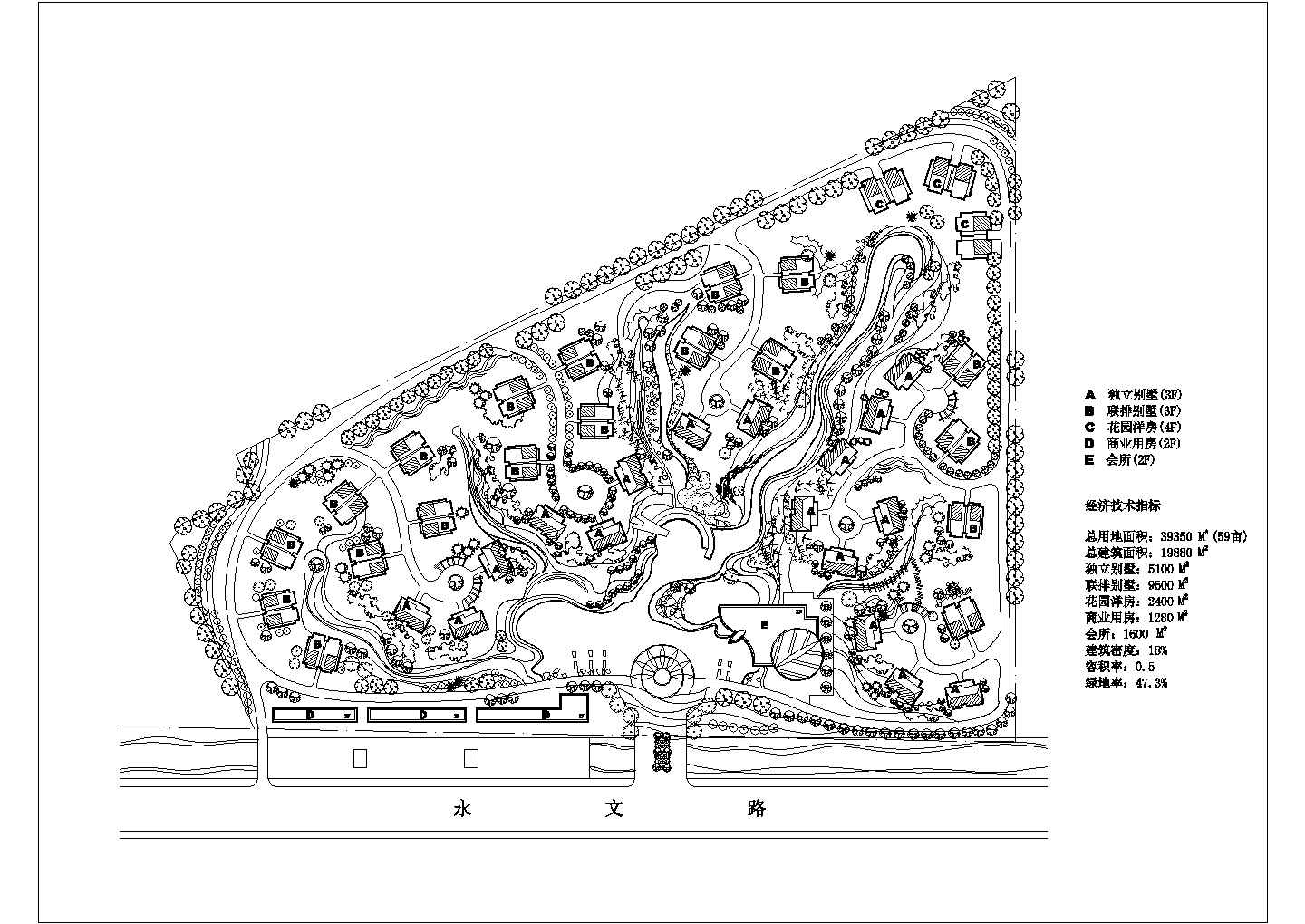 某禹城花园小区全套设计CAD规划图