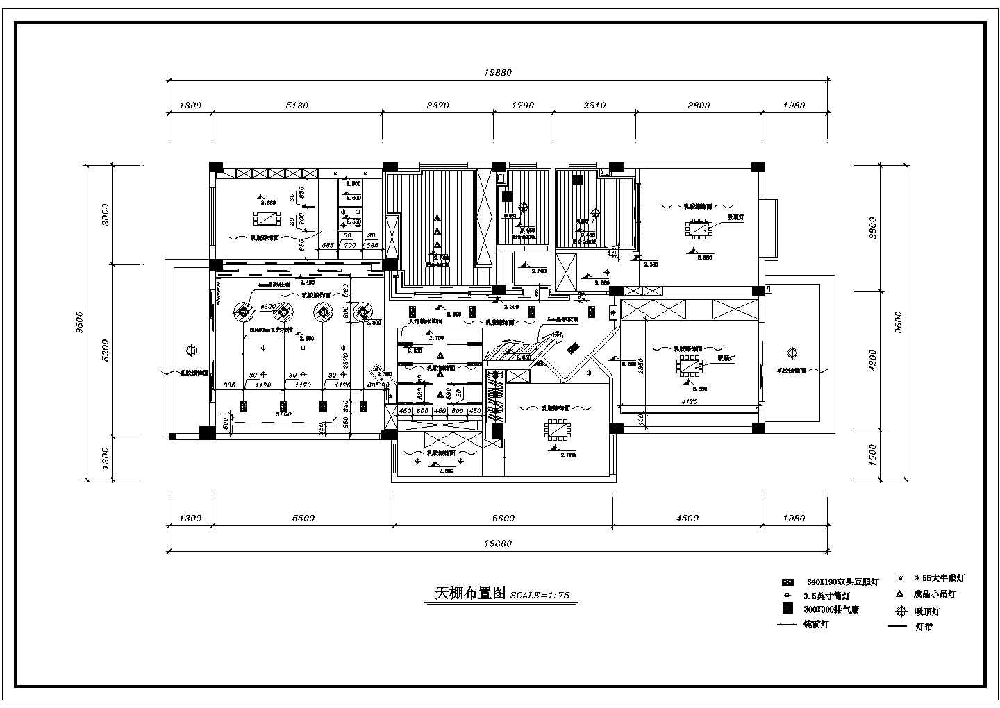 阳光花园小区住宅楼全套室内装修施工设计cad图(含给水布置图)