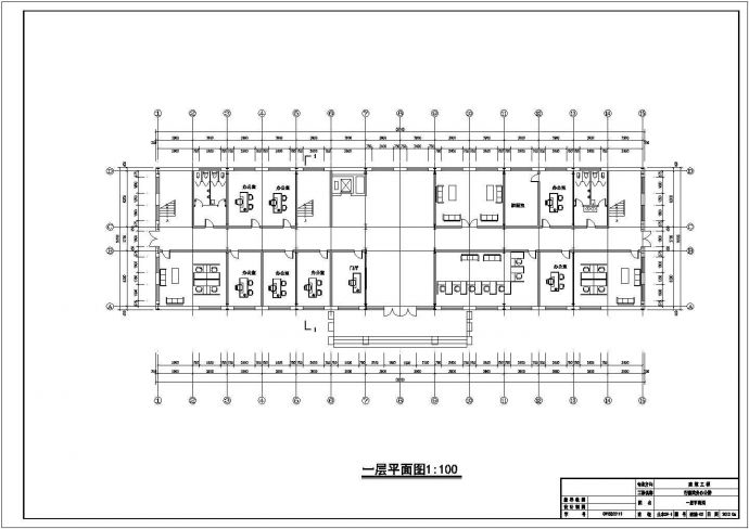 4435.55平米钢框架办公楼设计全套施工cad图_图1