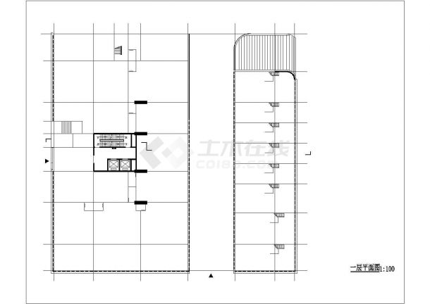 上海某寄到19+1层剪力墙结构商住楼全套建筑设计CAD图纸（1-2层商业）-图一