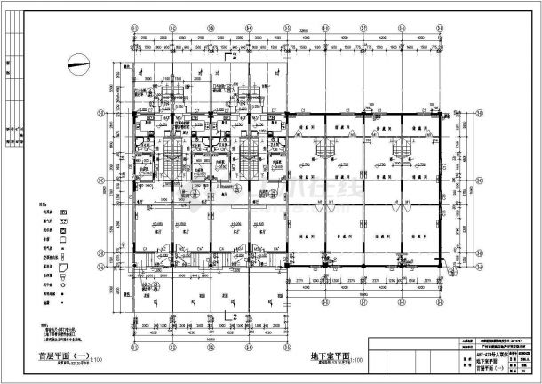 某地金碧骏鸿花园小区低密度住宅楼全套施工设计cad图-图二