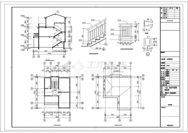 宁波市某村镇248平米3层砖混结构单体乡村别墅全套建筑设计CAD图纸-图二