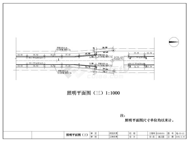 某开发区路灯照明竣工cad图纸-图二