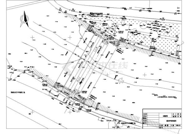 苏州某新型橡胶坝全套施工设计cad图(含橡胶坝平面布置图)-图一