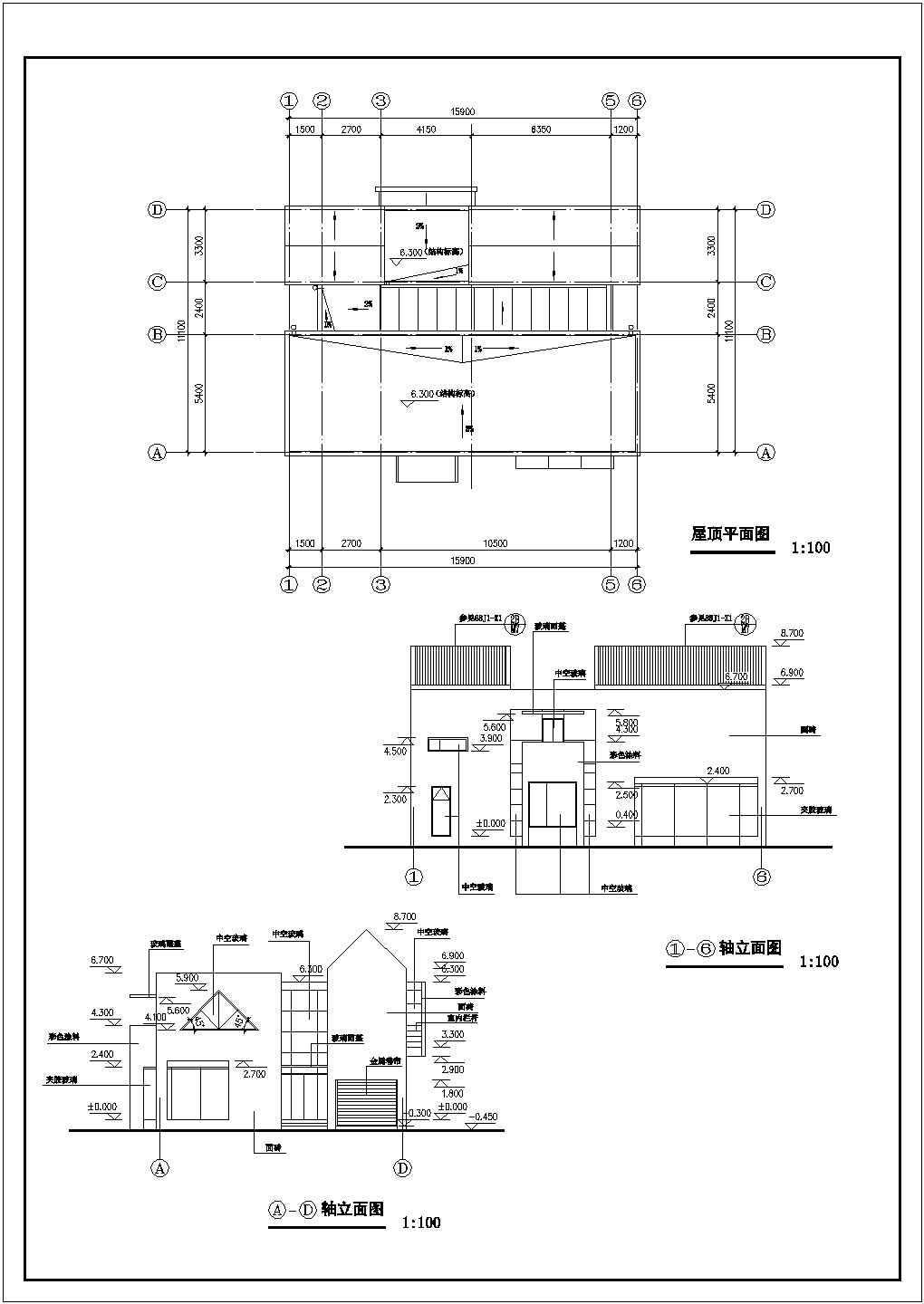 【南通】某地高速服务区精品住宅楼全套施工设计cad图纸