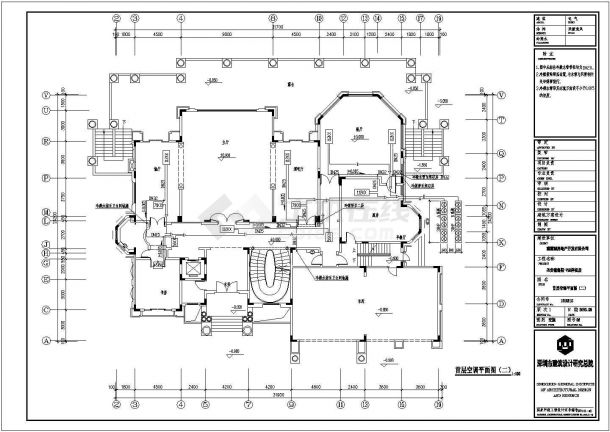 邢台市某现代化村镇3层混合结构单体别墅全套空调系统设计CAD图纸-图二