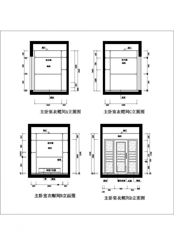 某小区住宅室内装修设计CAD图_图1