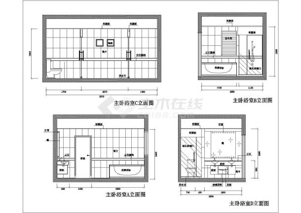 某小区住宅室内装修设计CAD图-图二