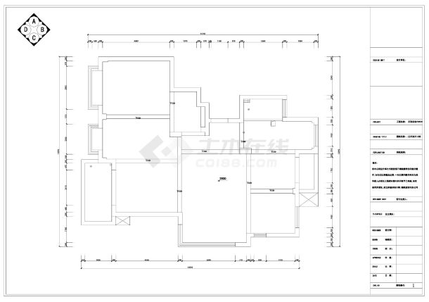 某地星海家苑小区住宅楼装修施工cad图纸-图一