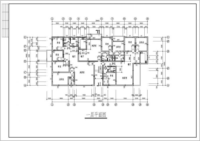 花园住宅楼建筑设计方案CAD布置图_图1
