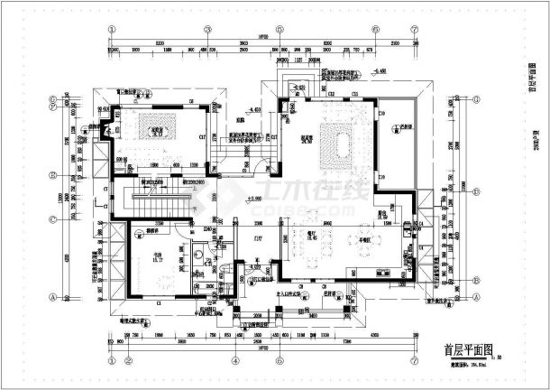 京龙花园别墅整套建筑CAD基础平面布置参考图-图二