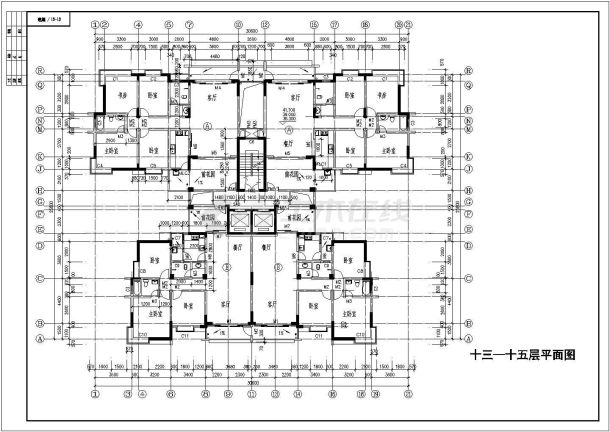 某地小区12号住宅楼建筑设计图纸-图二