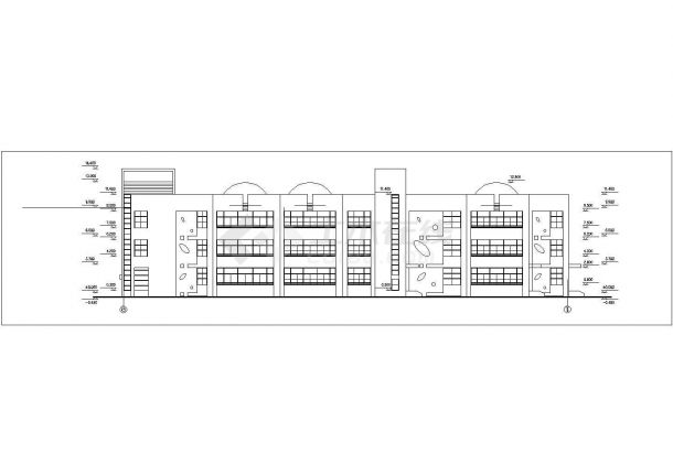 重庆市某社区幼儿园三层框架结构教学楼建筑设计CAD图纸（含天面层）-图一