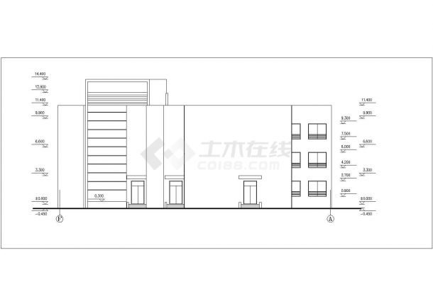 重庆市某社区幼儿园三层框架结构教学楼建筑设计CAD图纸（含天面层）-图二