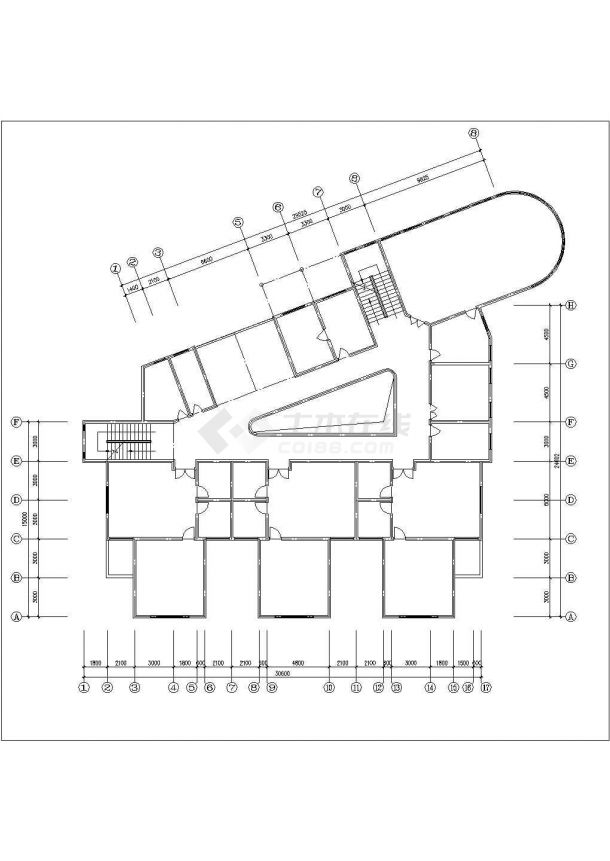 三亚市荷兰花园小区2层混合结构社区幼儿园平立面设计CAD图纸-图一