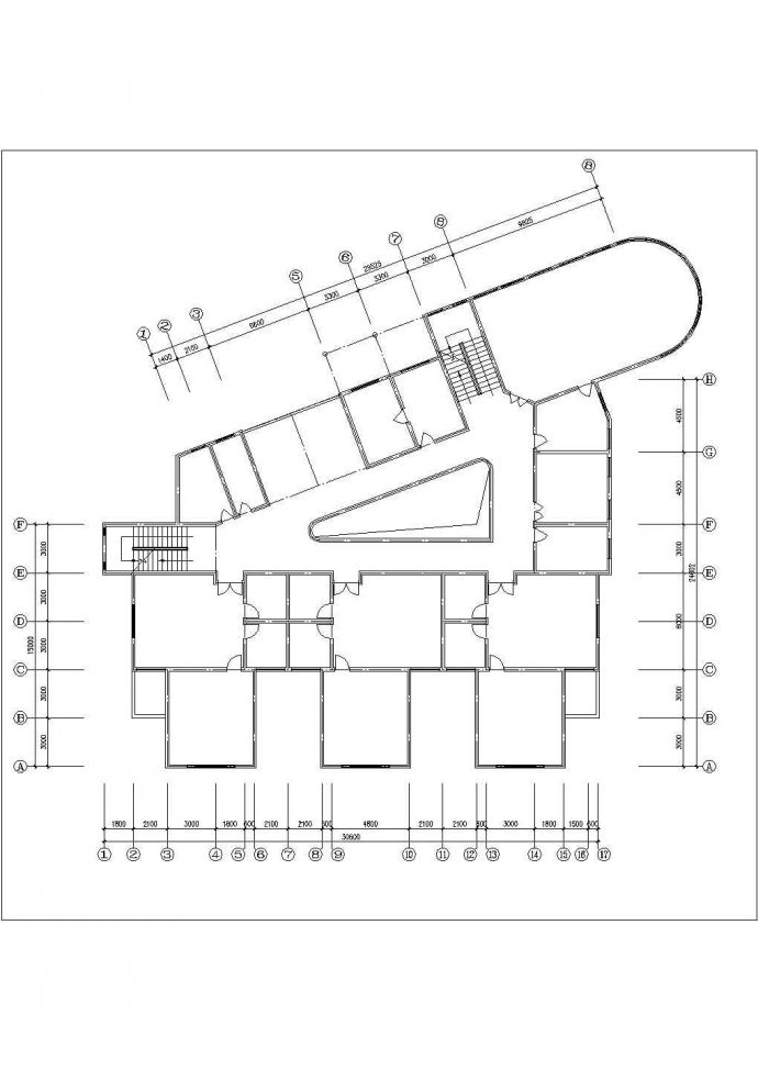三亚市荷兰花园小区2层混合结构社区幼儿园平立面设计CAD图纸_图1