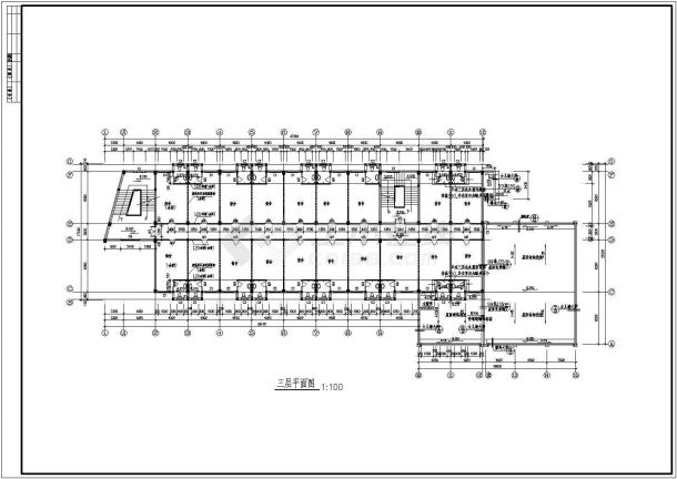 5层4029平米食堂宿舍全套建筑施工设计图纸【[1至2层为餐厅 3至5层为宿舍] 平立剖 节点大样 目录 说明】-图一