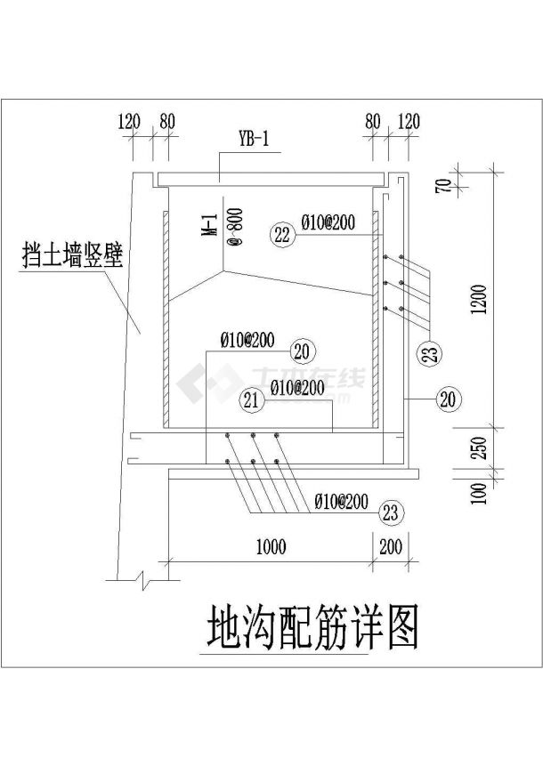 某挡土墙施工布置参考CAD详图-图一