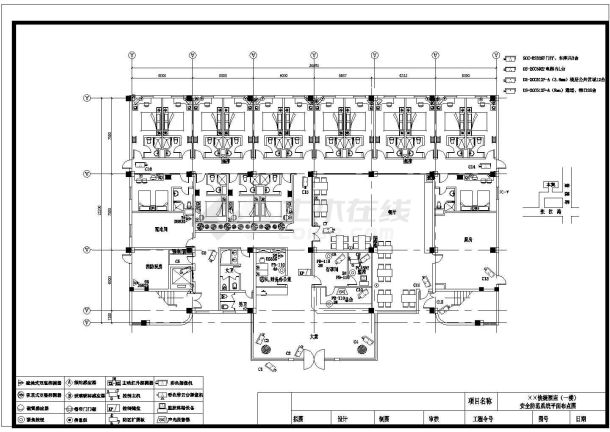 上海某七层快捷酒店安防系统设计cad施工平面图-图二