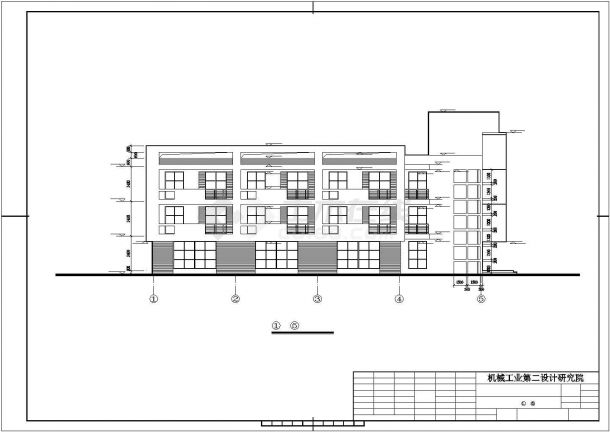 滁州市某社区幼儿园700平米4层框混结构教学办公楼建筑设计CAD图纸-图二