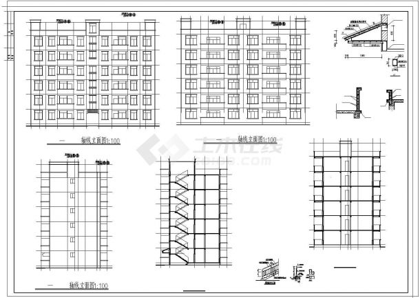 某地六层砖混结构住宅楼建筑设计图-图二