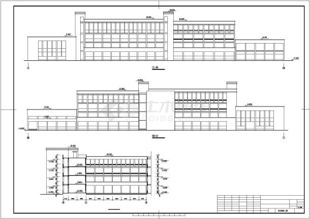 成都市某私立幼儿园3层+4层两套砖混结构教学楼建筑设计CAD图纸-图二