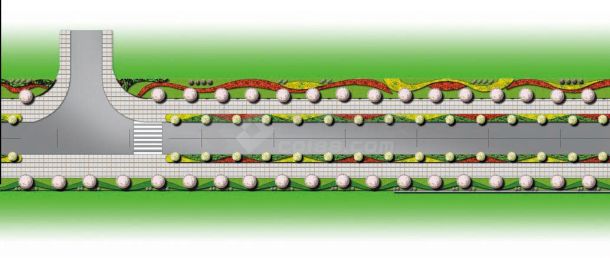 某道路绿化设计JPG方案图（含效果图）-图二