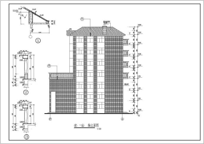 某沿街高住楼建筑设计CAD图_图1