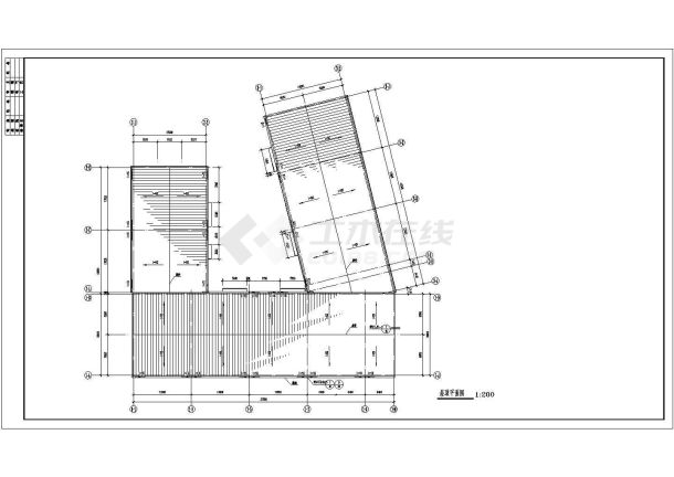 某单层厂区和车间建筑规划CAD施工详图-图二