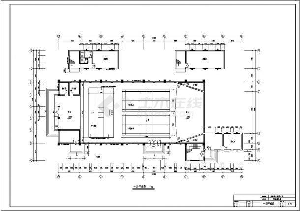 02平米军体大训练馆建筑全套施工图 资料内容包括:建筑设计说明,轴背