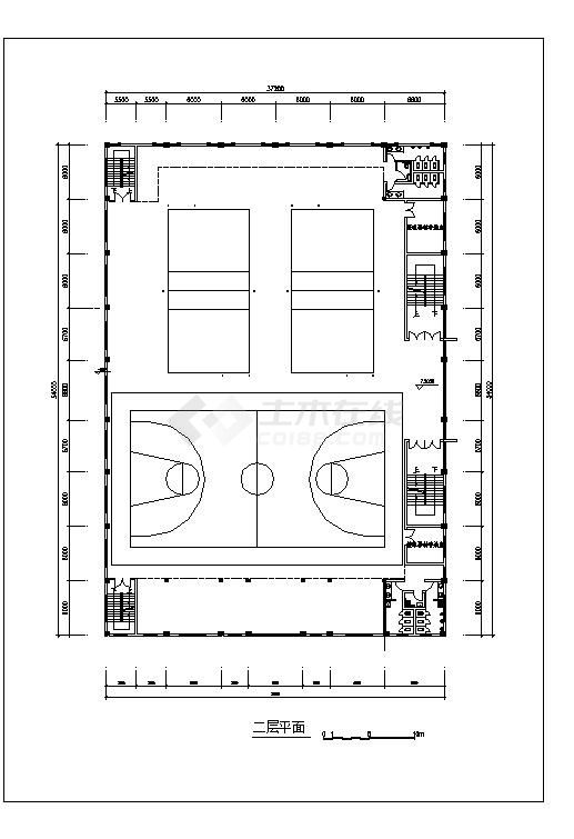 二层体育馆建筑平面图