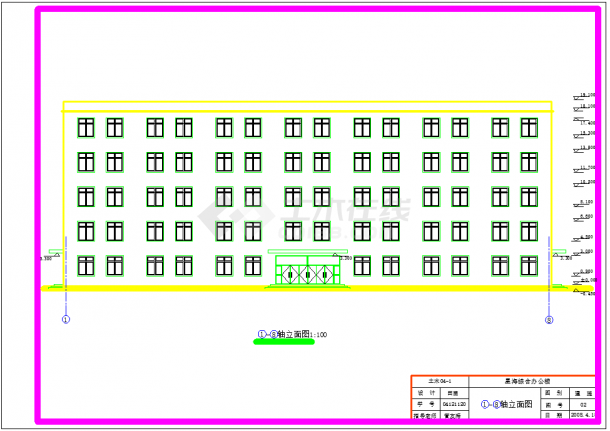 【5层】3944.7平米框架综合办公楼设计（部分建筑结构图，计算书）-图一