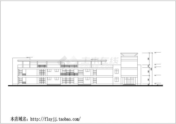 南京市裕华路某私立幼儿园3层框混教学楼建筑设计CAD图纸（含天面层）-图二