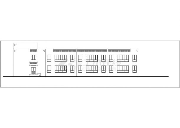 保定市月河路某现代化幼儿园2层混合结构教学楼平立面设计CAD图纸-图二