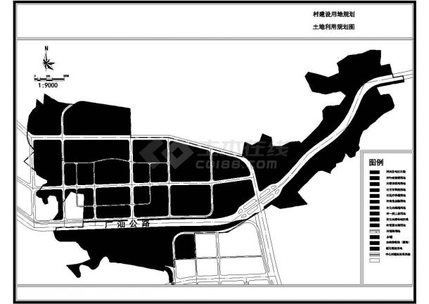 某村建设用地规划设计cad施工图-图一