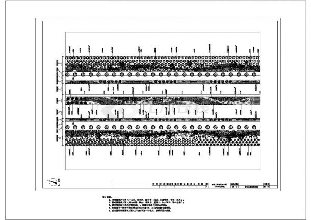吉安大道景观工程(200米标准段)绿化规划设计cad施工平面图（含设计说明）-图一