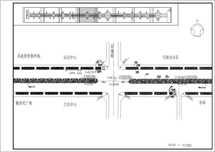 某市政道路绿化规划设计cad平面施工图_图1