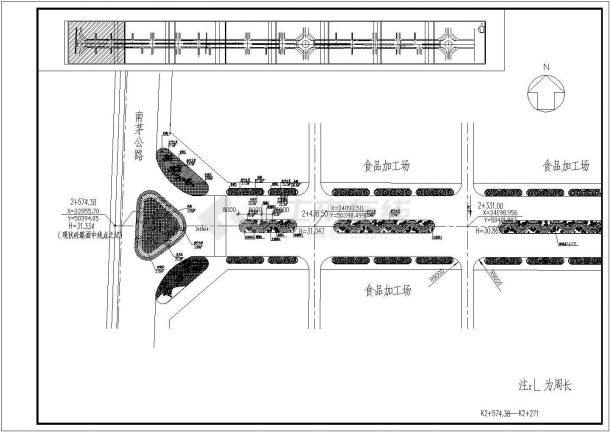某市政道路绿化规划设计cad平面施工图-图二