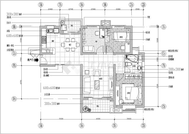 某住宅装修布置CAD参考详图-图二