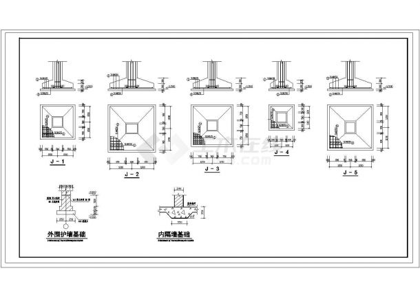 某中学教学楼全套CAD设计节点完整施工图-图二