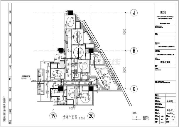 上海市某商场店铺消防图纸全套-图一