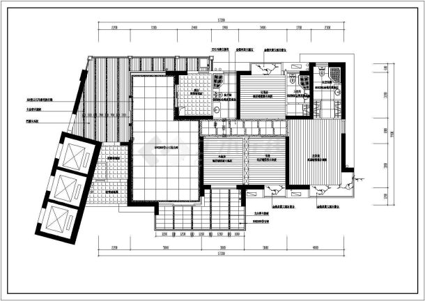 南京浦口区装修某大四室两厅室内装饰cad设计施工图-图一