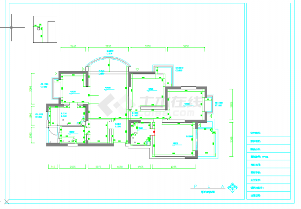 某地单层超现代风格三室二厅装修图纸（含效果）-图二
