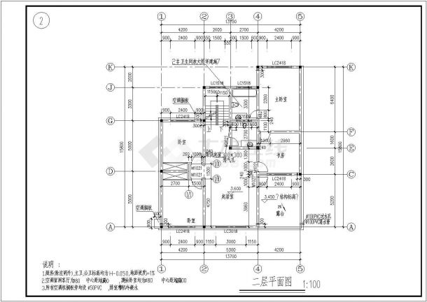 南京某新农村新型中式农村别墅全套建筑施工设计cad图-图二