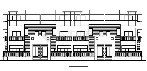别墅设计_某三层新中式联排别墅建筑施工cad图,含效果图-图一