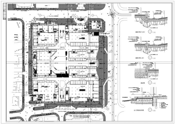 某大型商场外铺装平面图CAD图纸_图1