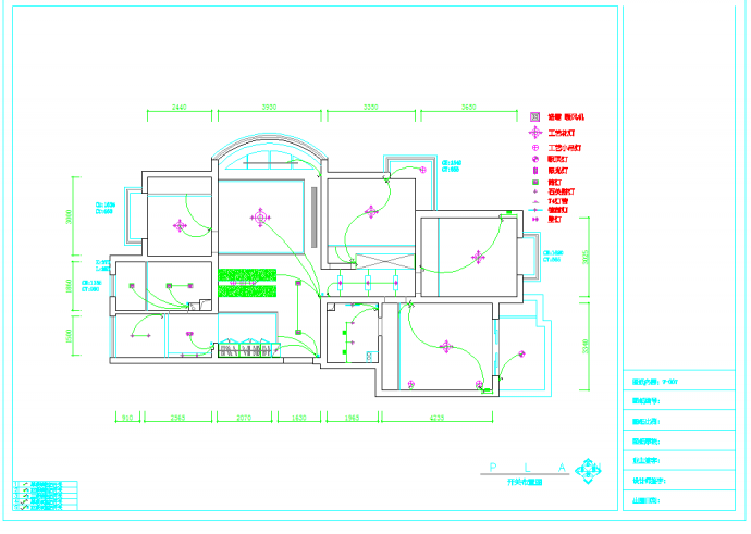 某地单层超现代风格三室二厅装修建筑设计cad图纸（含效果）_图1