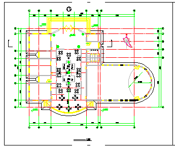 大学生活动中心建筑设计施工cad方案图纸_图1