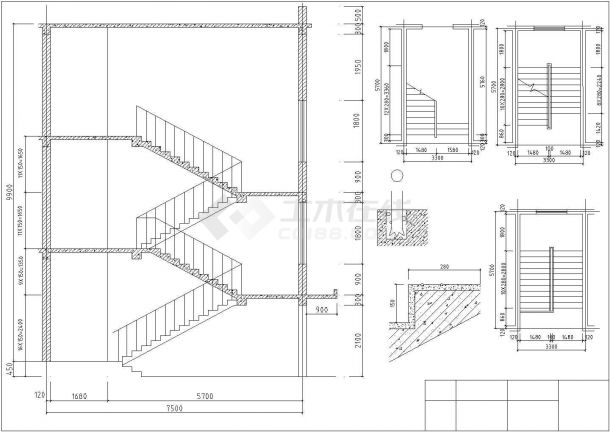 某地区楼梯施工CAD-图一